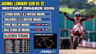 Jadwal Motogp Inggris 2026~GP Inggris 2026 Seri ke 12~Klasemen Motogp 2026 Terbaru~Live Trans 7