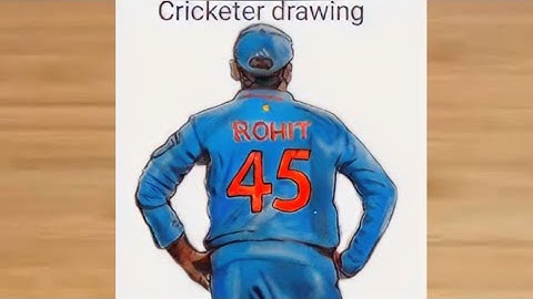 How to draw Cricketer (Rohit Sharma) back side | How to draw Rohit Sharma |Rohit Sharma drawing easy