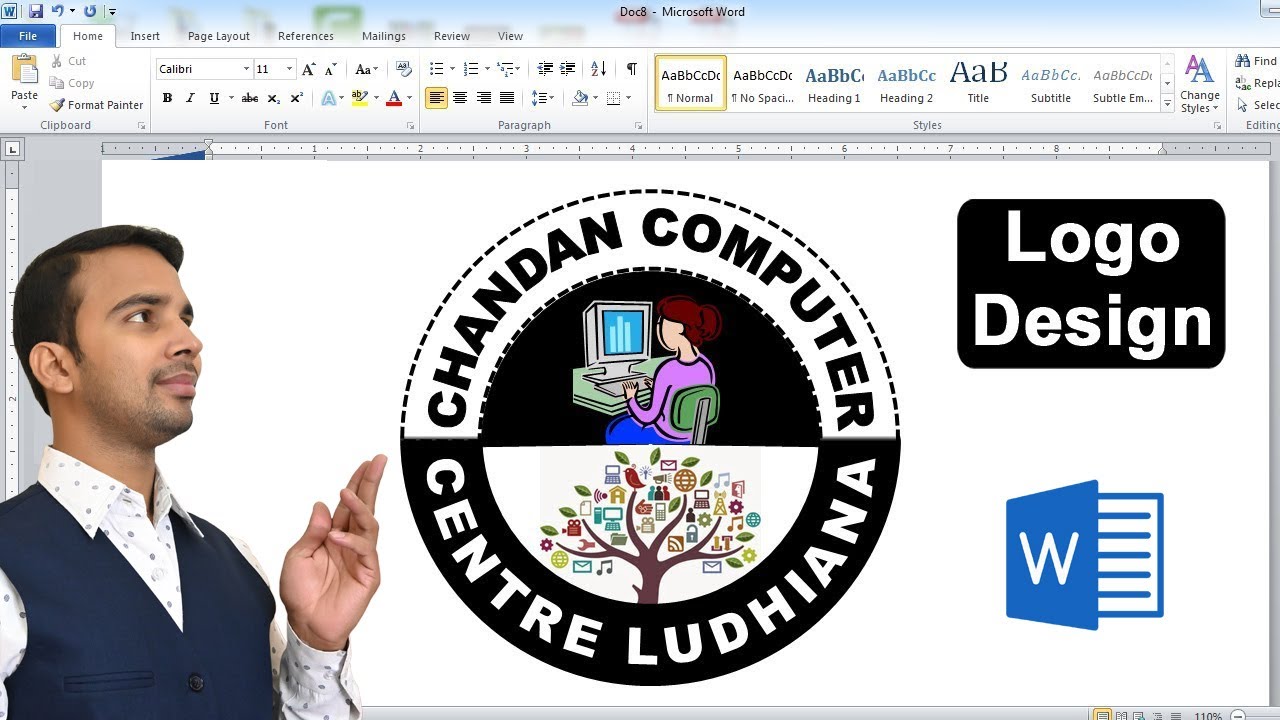 How To Make A Free Logo Design In Microsoft Word Youtube