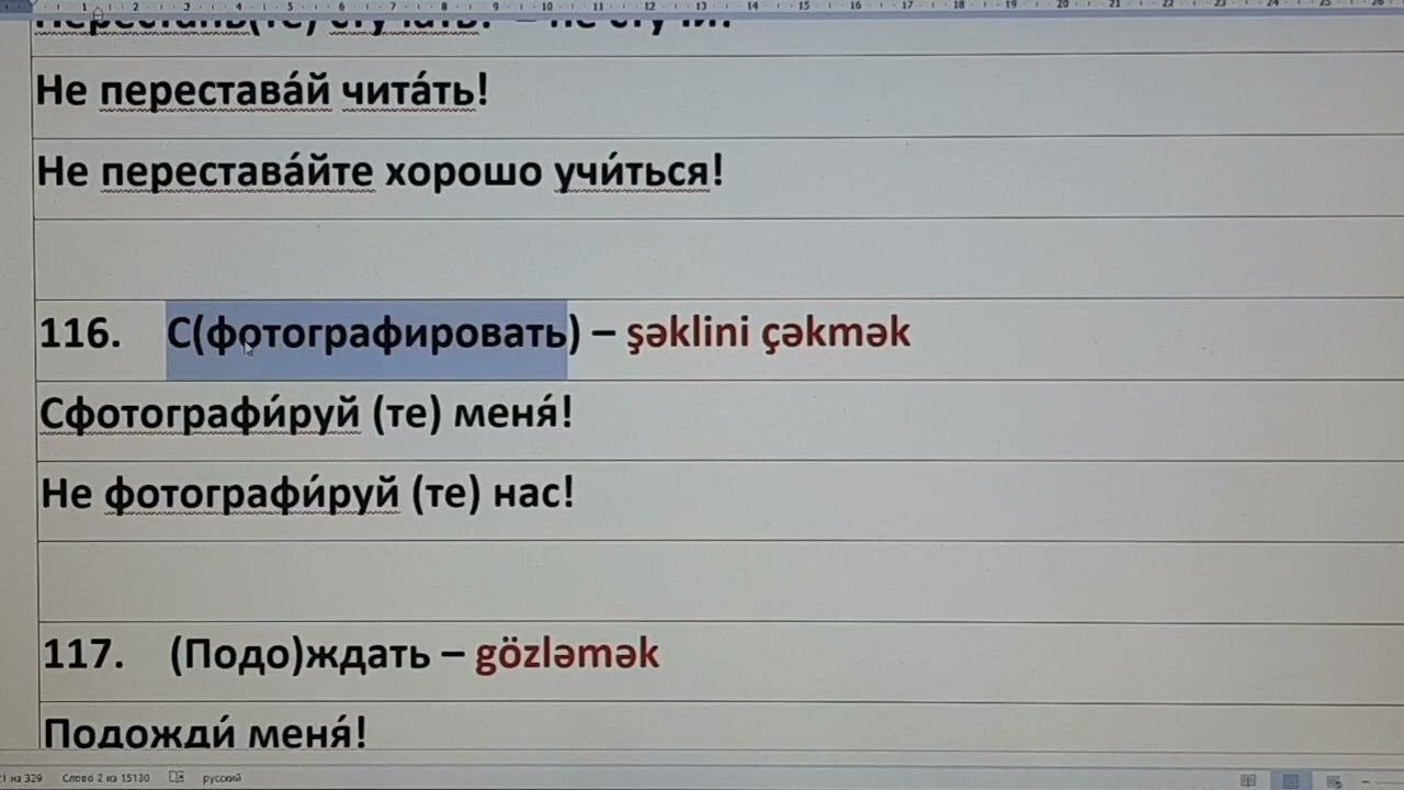 Əmr, xahiş feilləri. 19 hissə