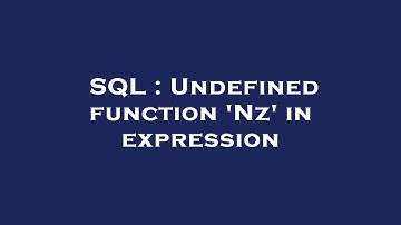 SQL : Undefined function 