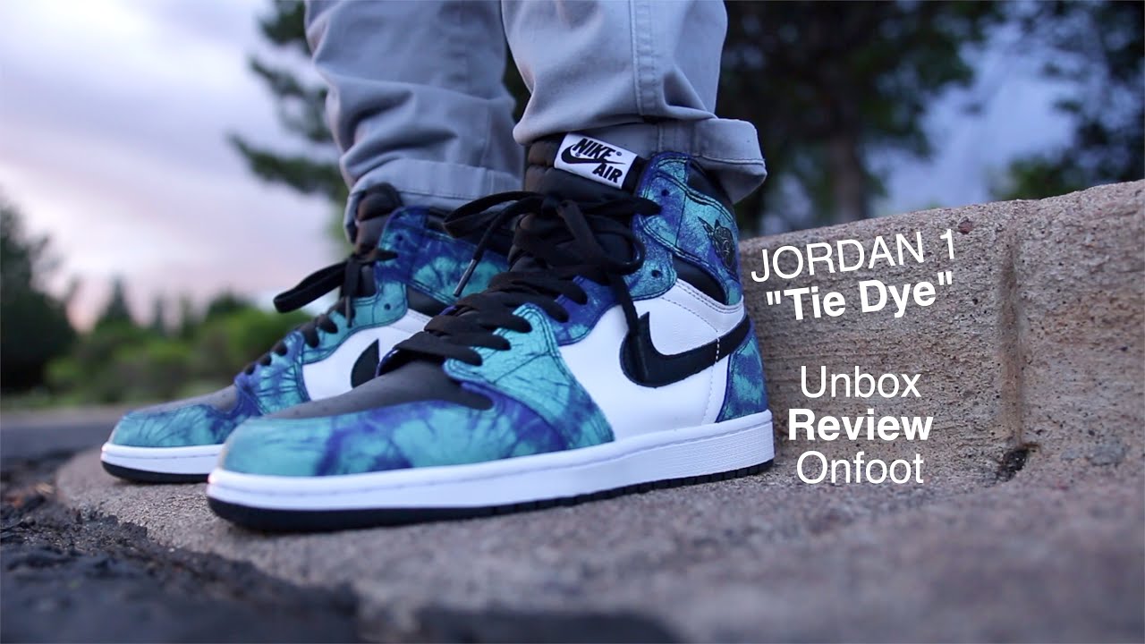 Nike Air Jordan 1 Tie Dye ナイキ エアジョーダン1 タイダイ Jordan 1 Tie Dye (Gifted) Unbox Review On foot - YouTube