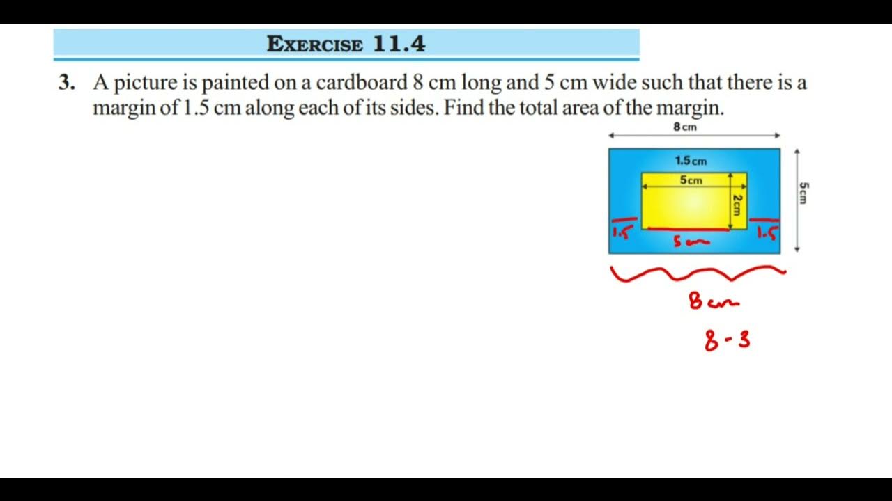 3q ex 11 4 class 7 perimeter and area a picture is painted on a