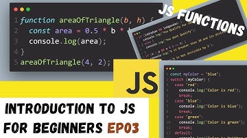 JavaScript for Beginners:  Learn How to Use Functions and Control Structures (if and switch) #03