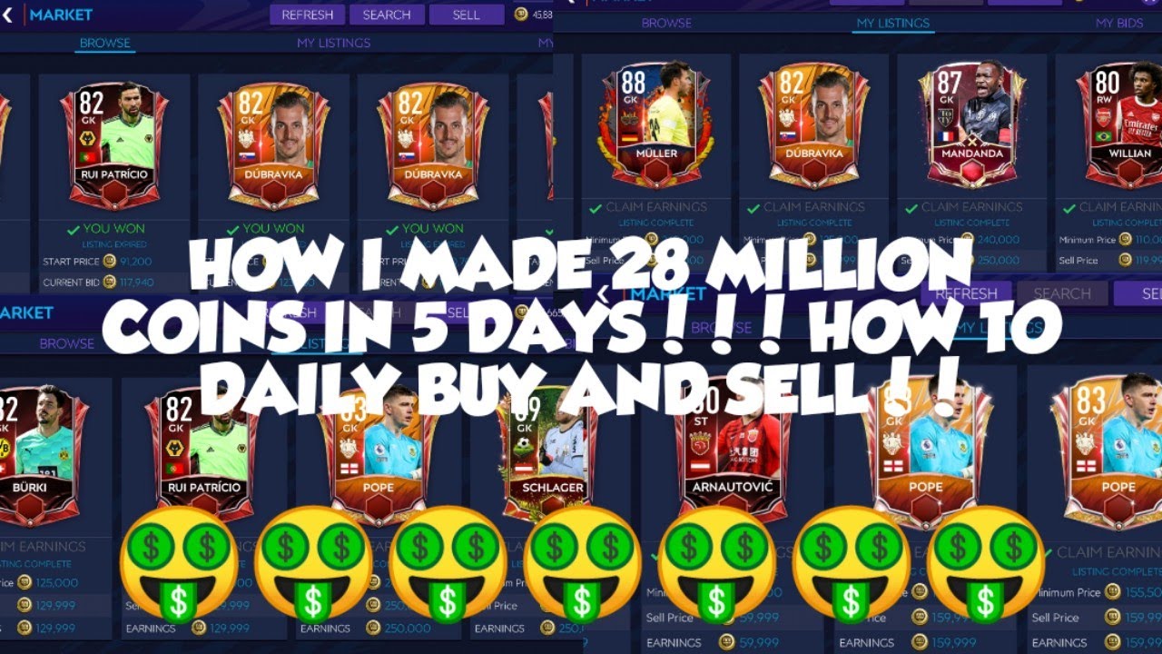 How I made 28 million coins in 5 days in fifa mobile 21!! How to daily