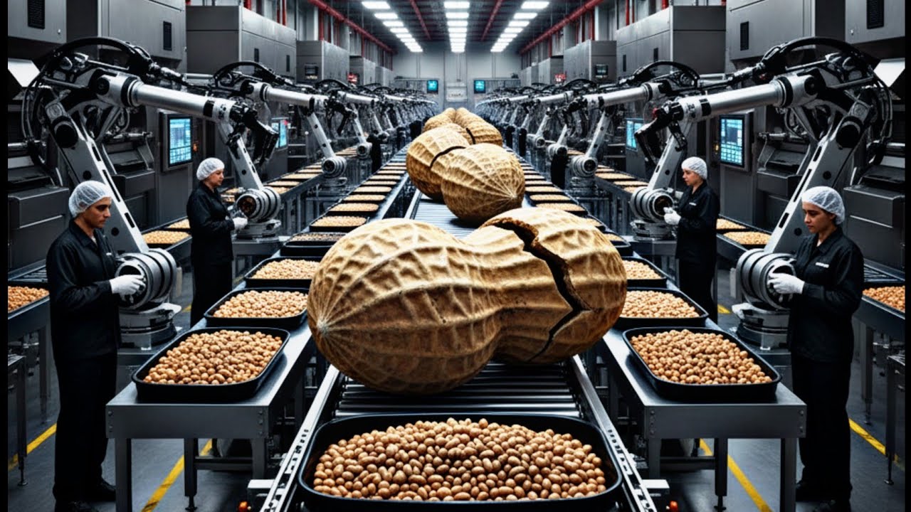 Inside a Crunchy Peanut Butter Factory. Full Process Revealed - YouTube
