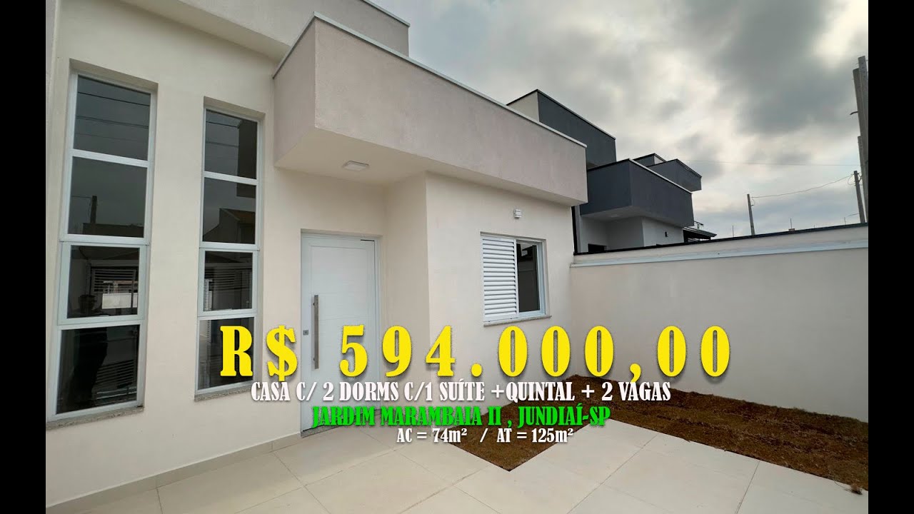 Casa 75m² c/ 2 Dorms c/ 1 Suíte + 2 Vagas de garagem,, Jardim Marambaia 2, Jundiaí SP