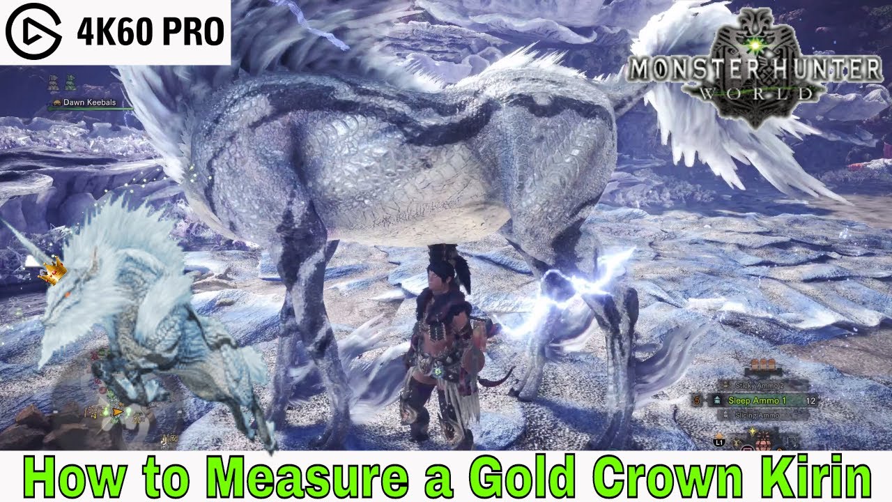 Monster Hunter World How to Measure a Gold Crown Kirin YouTube