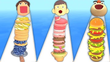 PANCAKE RUN vs ICE CREAM RUN vs BURGER RUSH - Triple Game