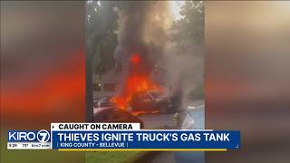 Suspected gas thief sparks truck fires at Bellevue apartment complex