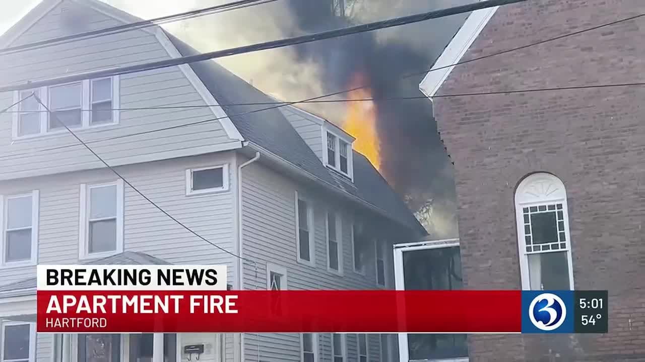 Hartford firefighters battling structure fire on Russ Street - YouTube