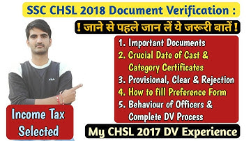 SSC CHSL 2018 Document Verification | OBC certificate Crucial Date & else | Answering All your Doubt