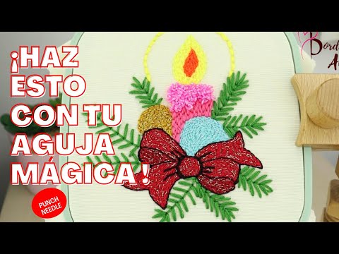 PUNCH NEEDLE EMBROIDERY | BORDADOS NAVIDEÑOS con AGUJA MÁGICA