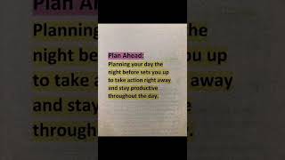 Plan Ahead - Prepare For Success