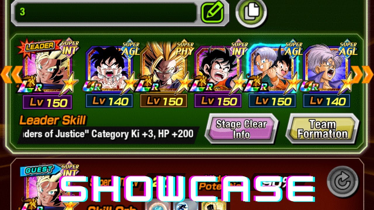 Hybrid sayain team showcase (Dokkan battle)