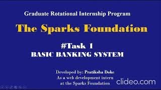 Basic Banking System using MERN STACK | The Sparks Foundation | #GRIPAPRIL2021 | #GRIPMAY2021