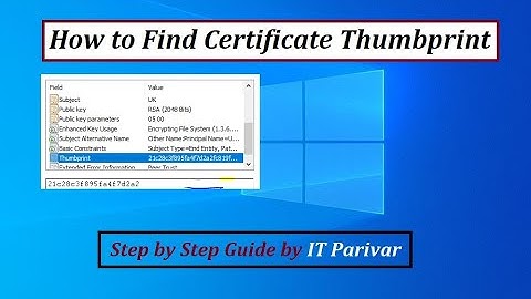 How to find certificate thumbprint || Certificate thumbprint