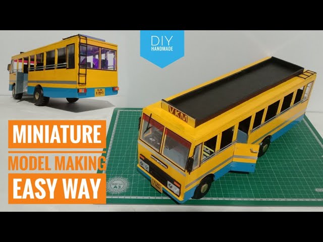 DIY Bus Miniature model making/Easy way Full tutorial /Detailed