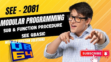 QBASIC SUB and FUNCTION procedure|| Modular Programming || SEE Old Question Solutions.