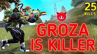SOLO VS SQUAD || GROZA IS REAL KILLER GUN IN FF🔥!!! AGGRESSIVE GROZA SAVED ME| 90% HEADSHOT INTEL I5 screenshot 3