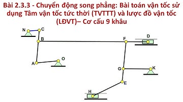 [CƠ LÝ THUYẾT ĐỘNG LỰC HỌC]BÀI TẬP 2.3.3:CĐ Song phẳng-Tâm vận tốc tức thời + lược đồ vận tốc-9 khâu