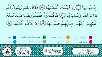 سورة الشمس برواية حفص عن عاصم 🔹 المصحف المعلم 🔸 القارىء الشيخ بلال عيناوي 