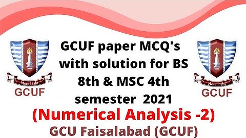 GCUF paper MCQ