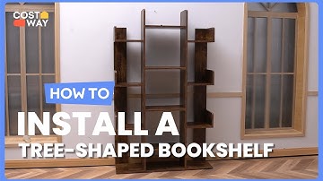 How to Install the Tree-Shaped Bookshelf with 13 Compartments | HW67565 #costway #howto