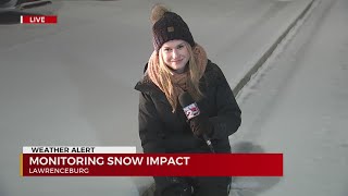 Monitoring snow impact in Lawrenceburg, Tennessee