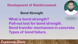 1-what is bond strength of steel bars| pull-out test for bond strength| Types of bond failures