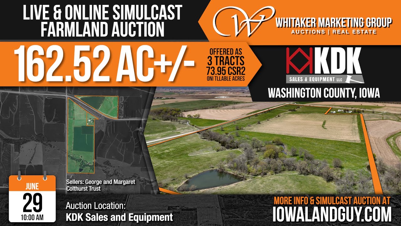 Washington County Iowa 162.52 +/ Acres YouTube