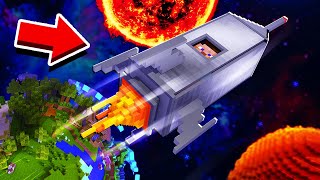 Flying A Rocket Ship To Space In Minecraft