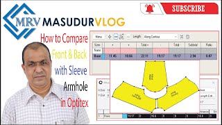 How to Compare Front & Back with Sleeve Armhole in Optitex