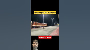 Dangerous parallel race between two trains ⚠️ #shorts #railvlogger  #parallelrace #train #new2025