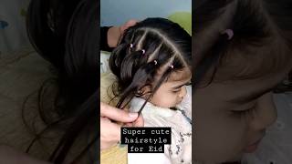 Little Girls Cute Hairstyle For Eid// Kids Hairstyles #cutehairstyle #eidmubarak  #shortvedio
