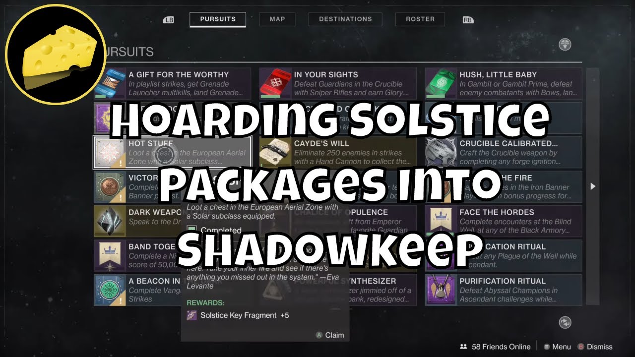 Hoarding Solstice Packages Into Shadowkeep Possible