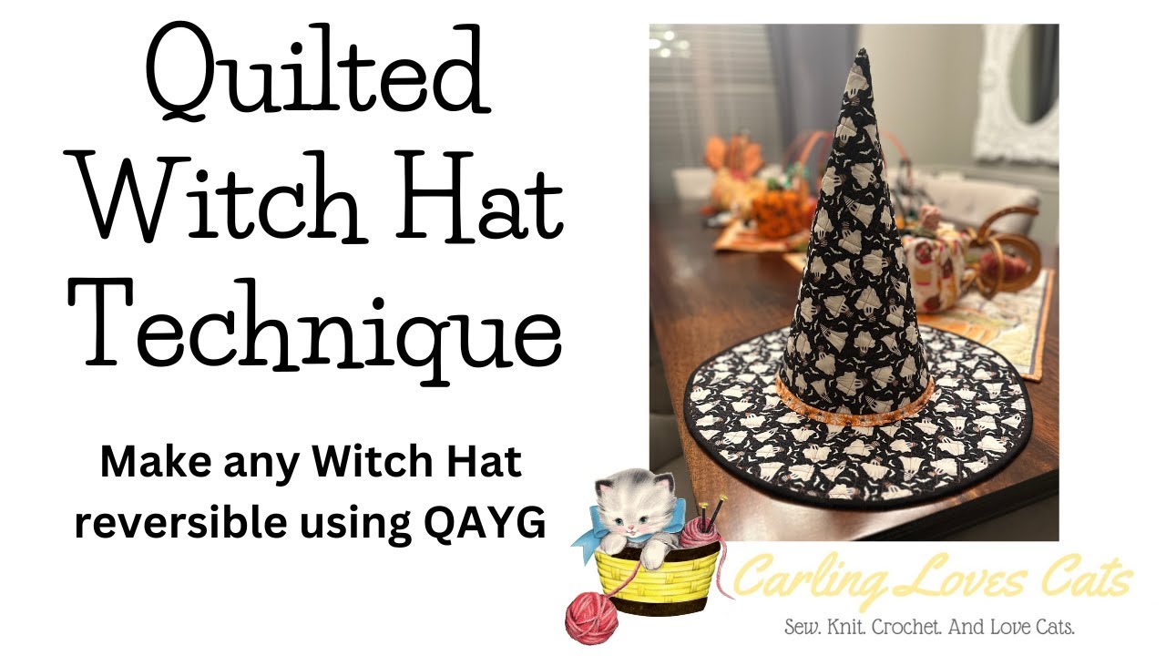 Reversible Quilted Witch Hat | Easy Halloween Sewing Project with Carling Loves Cats