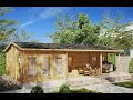 Large Log Cabin Summer House Hansa Holiday C 50m2 / 6 x 11m / 70mm