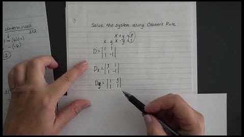 MATH1483 Section 7.5 Video 1 Cramer