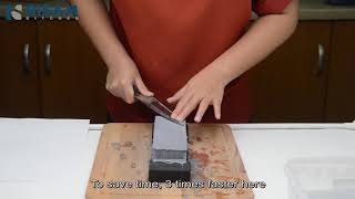 RISAM 2000-5000 grit mesh whetstone use demonstration