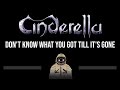 Cinderella • Don&#39;t Know What You Got Till It&#39;s Gone (CC) 🎤 [Karaoke] [Instrumental Lyrics]