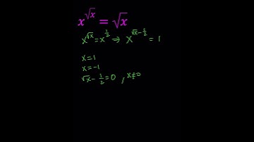 A Radical Equation | x^{sqrt(x)}=sqrt(x)