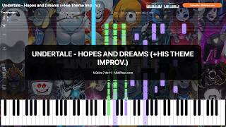 Hopes and Dreams (+His Theme Improv.) - Toby Fox - Piano Tutorial Midiplay