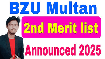 BZU Multan 2nd Merit list Announced 2025