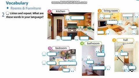 Excel 5 Module 1 Home and away . Rooms and furnitures.