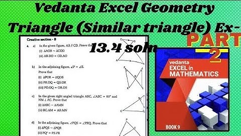 class 9 vedanta excel in mathematics geometry Triangle (SimilarTriangle) ex.13.4 solution . part 2