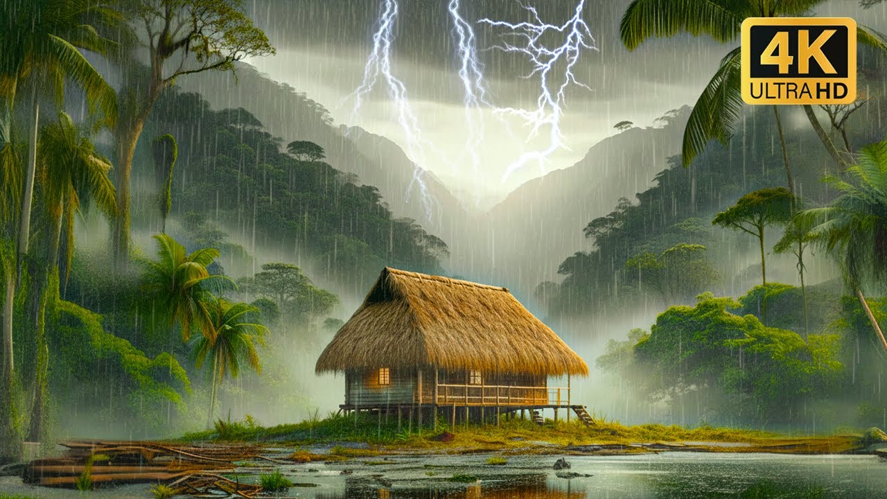 Heavy Rain & Thunder Sounds 🌧️ Fall Asleep Fast in 5 Minutes | Deep Sleep ASMR for Anxiety Relie