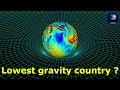 Which country has the lowest gravity ?