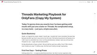 Explode Your OnlyFans Growth Using My Threads Marketing Playbook