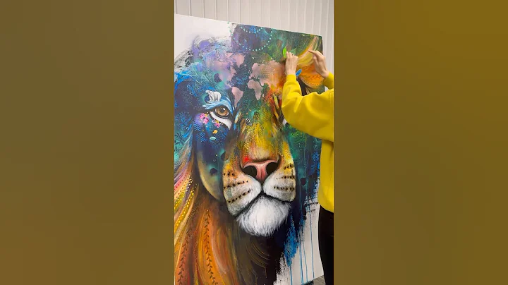 Painting with objects! This is a 40x60in artwork - Around the world #animalpainting #animalart #art thumbnail
